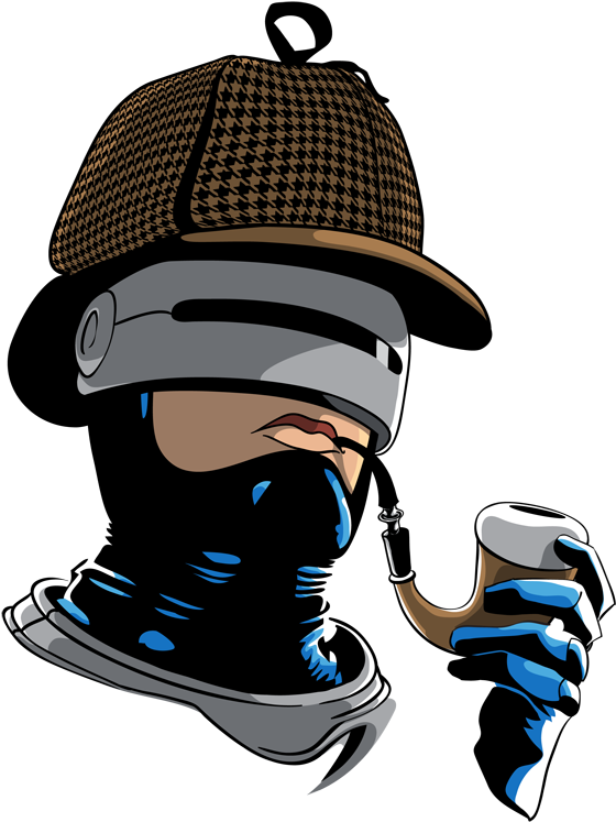 Popeye Sherlock Holmes Crossover Art PNG with transparent background