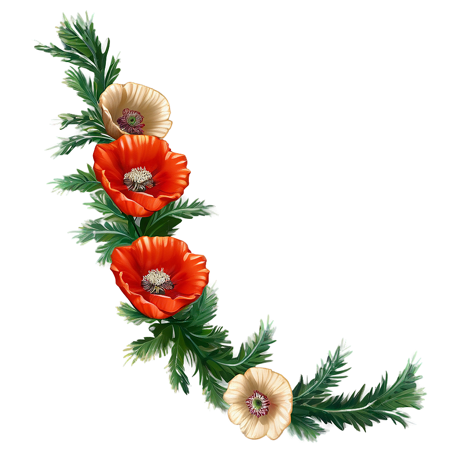 Poppy Festive Garland Png 06112024