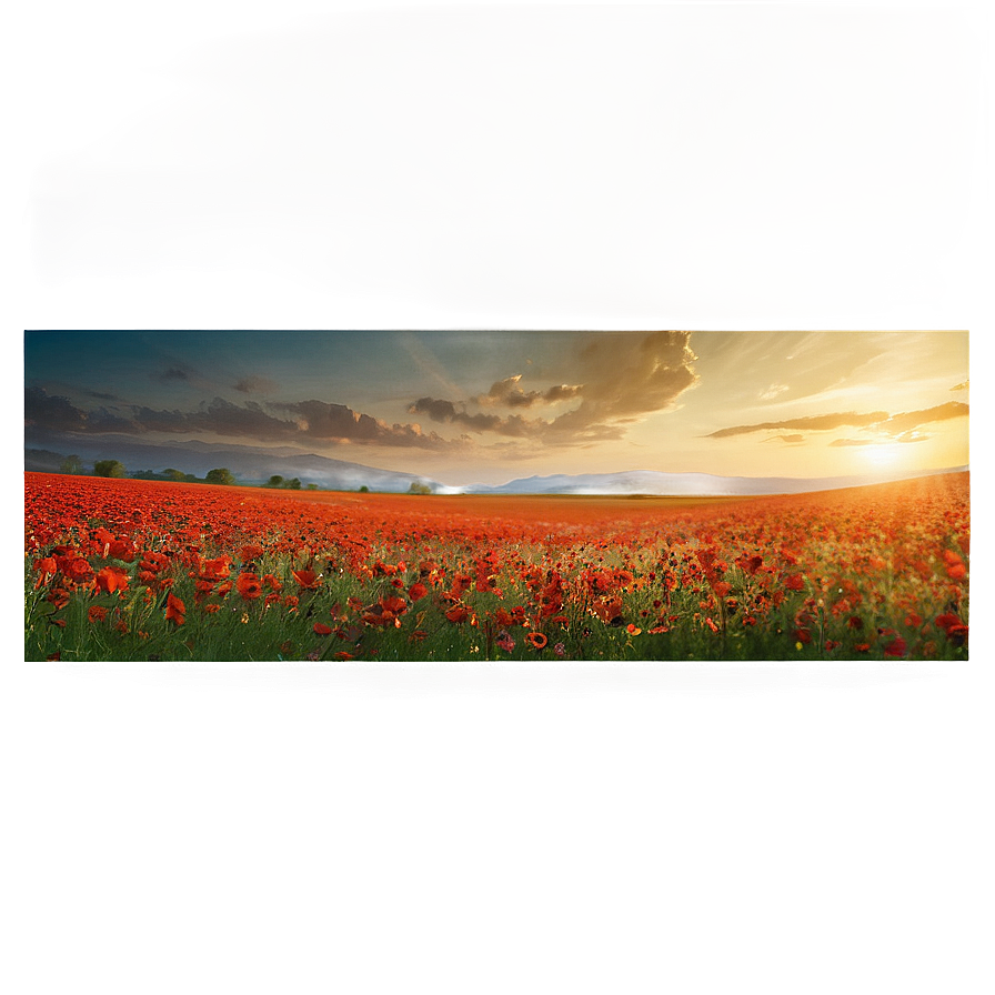 Poppy Field Landscape PNG 06112024 PNG with transparent background