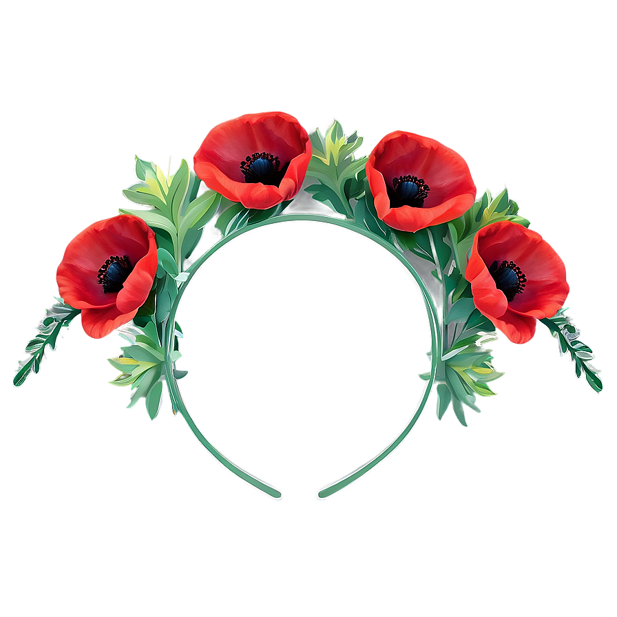 Poppy Floral Crown Png Nnp