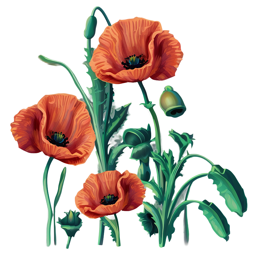 Poppy Flower Outline Png Ouc12