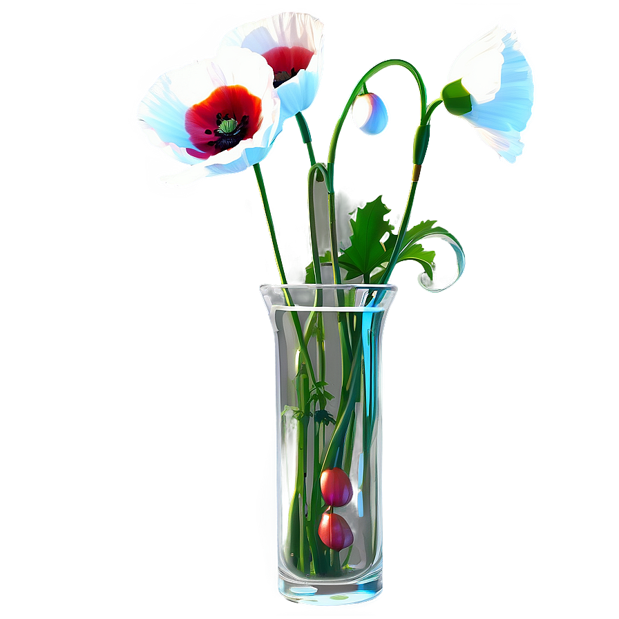 Poppy in Vase PNG 28 PNG with transparent background