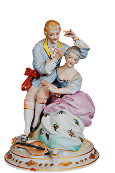 Porcelain Figurine Elegant Couple PNG with transparent background