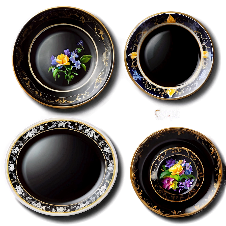 Porcelain Plates Set Png 06212024