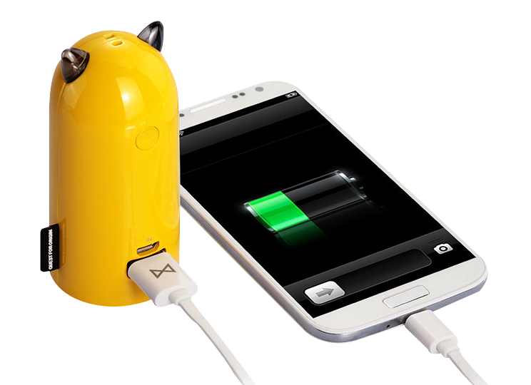 Portable Charger Connecting Smartphone