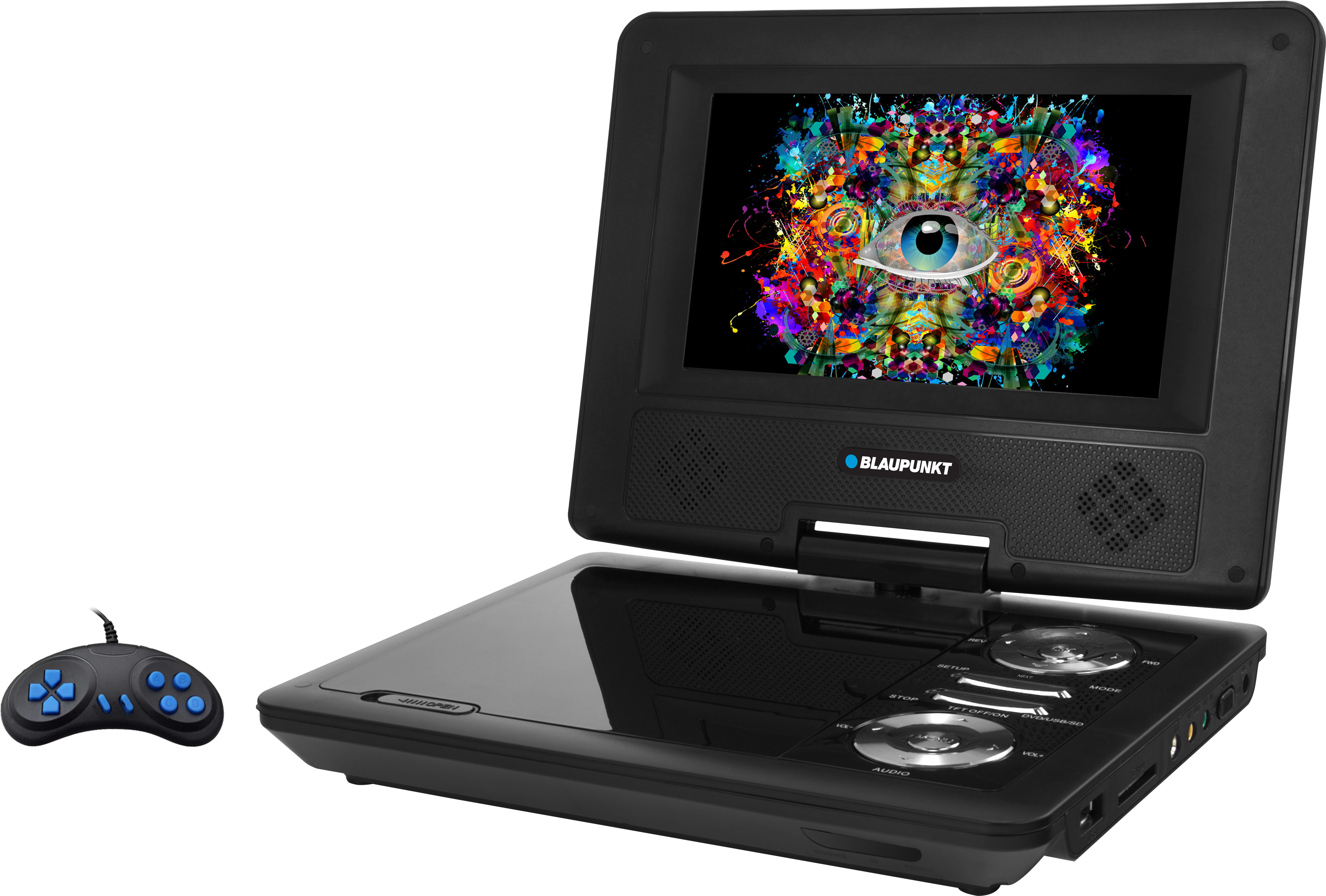 Portable D V D Playerwith Colorful Display PNG with transparent background