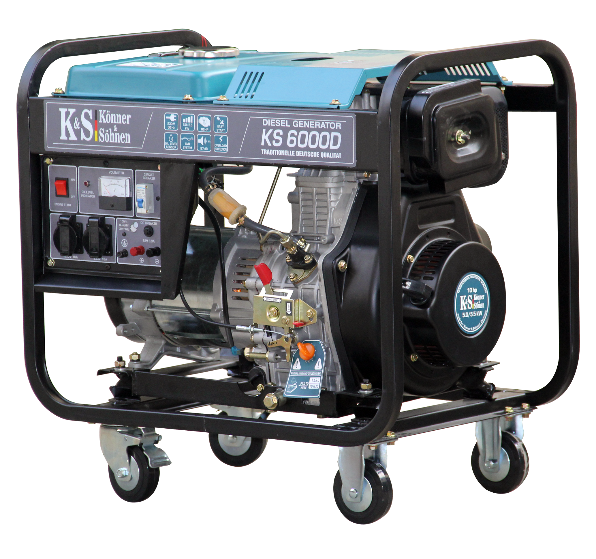 Portable Diesel Generator K S6000 D PNG with transparent background