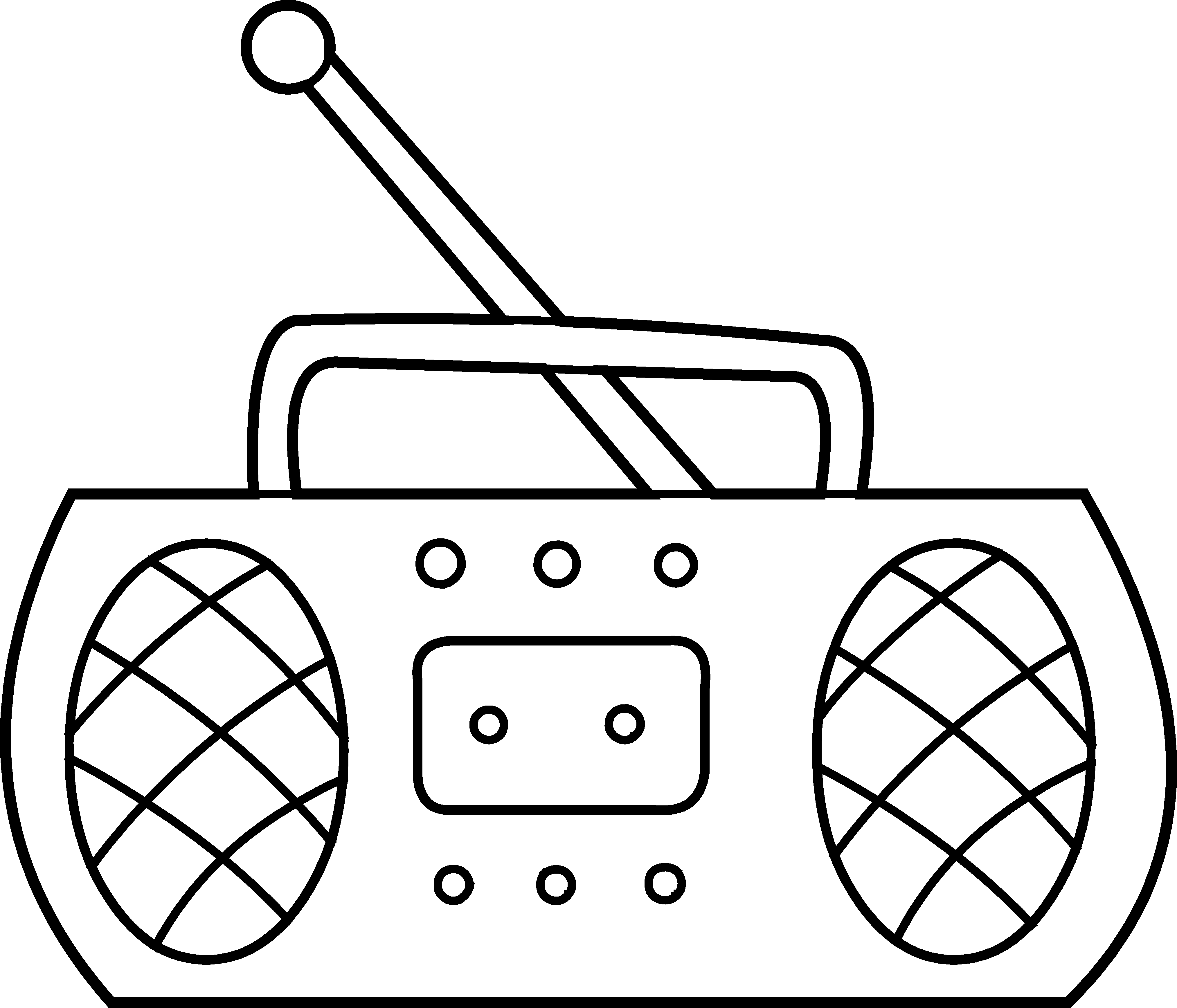 Clipart Music Radio - Radio Clip Art Black And White PNG with transparent background