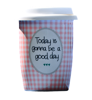 Positive Message Coffee Cup PNG with transparent background