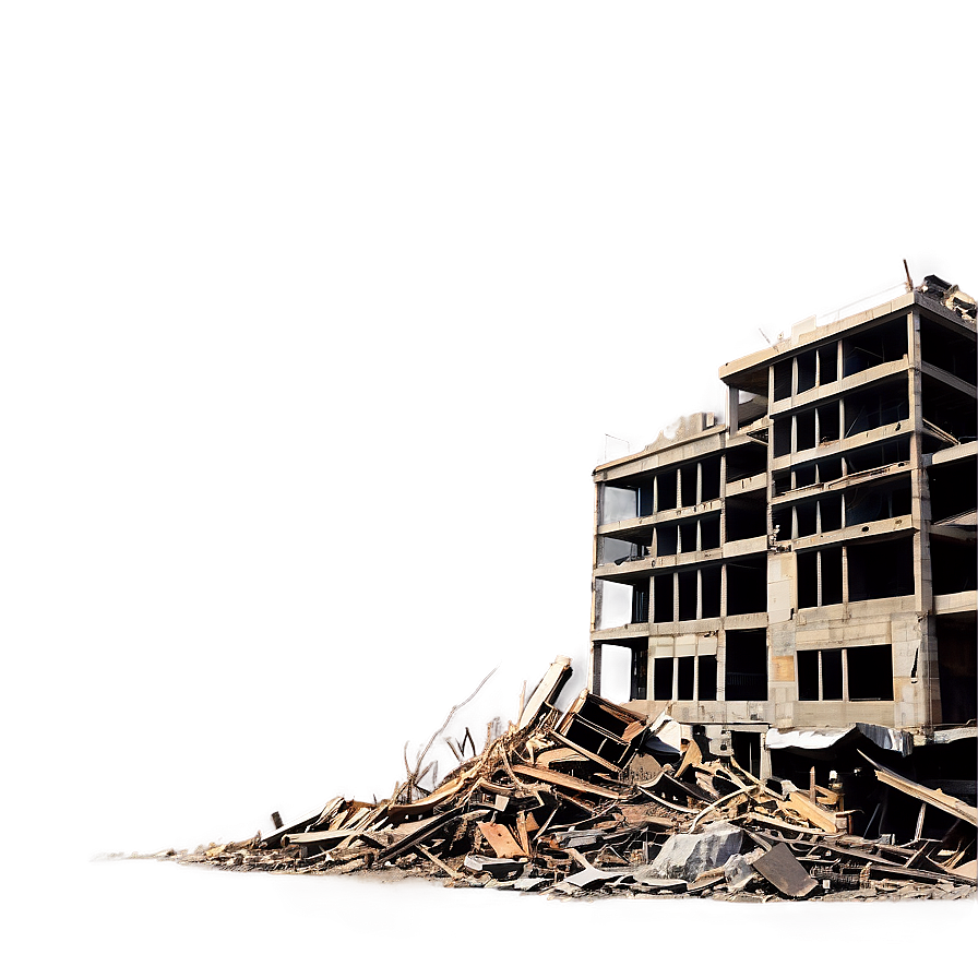 Post-Disaster Building Rubble PNG 06212024 PNG image with a transparent background, free high-resolution download