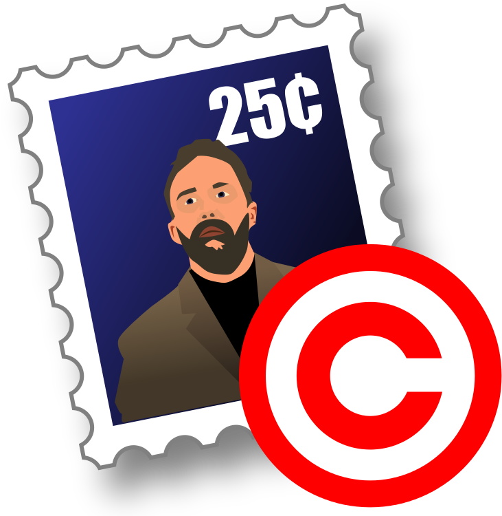 Postage Stamp Portrait Copyright Symbol