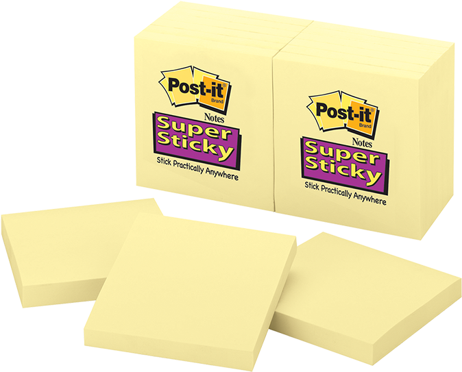 Postit Super Sticky Notes Pack PNG with transparent background