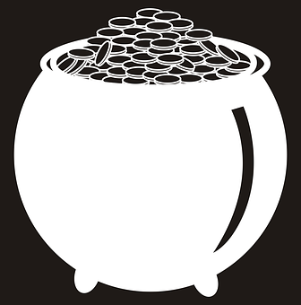 Pot_of_ Coins_ Vector_ Illustration PNG image with a transparent background, free high-resolution download