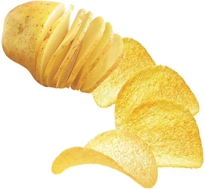 Potato Chips Cascade Floating PNG with transparent background