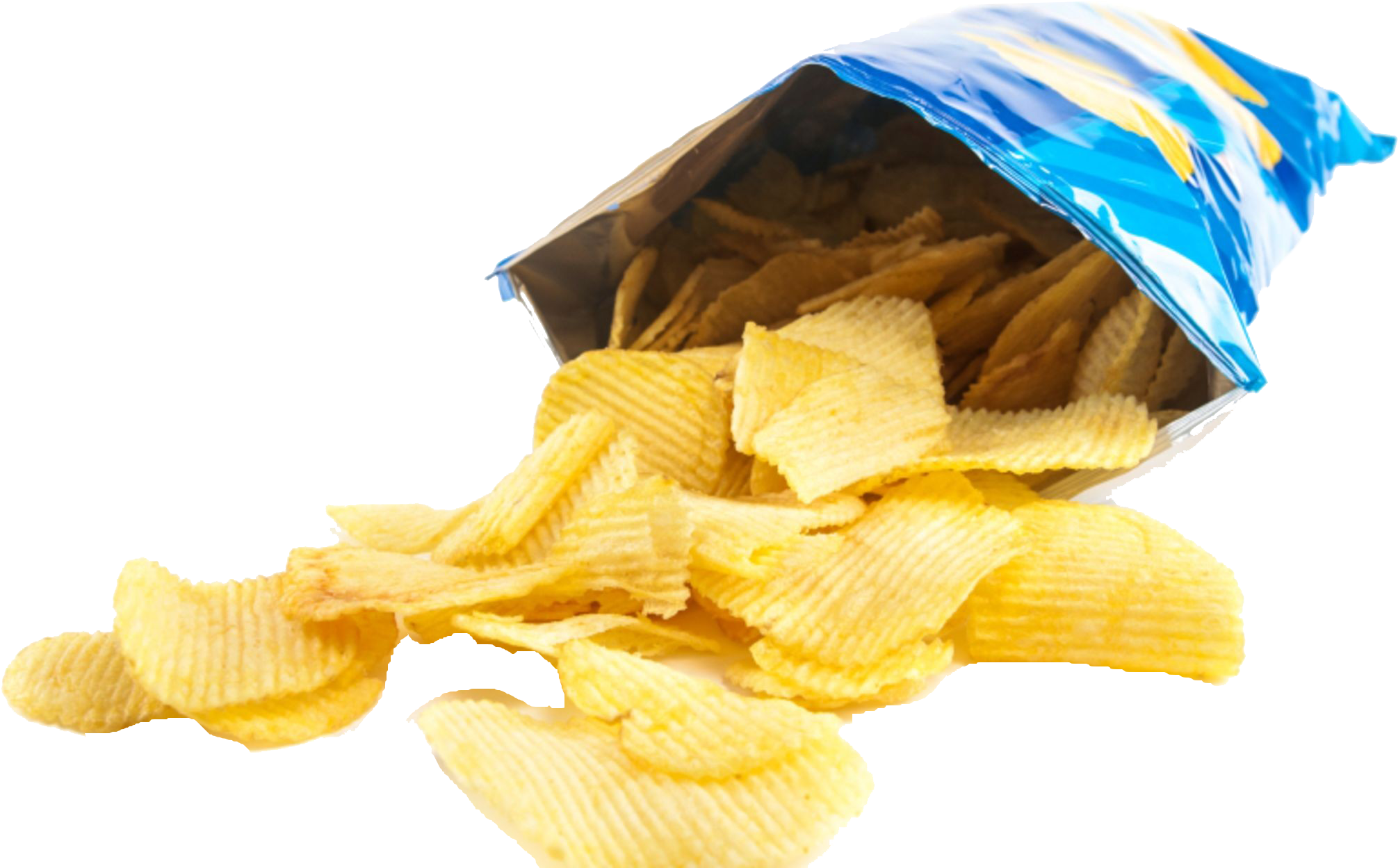 Potato Chips Spillingfrom Bag PNG with transparent background