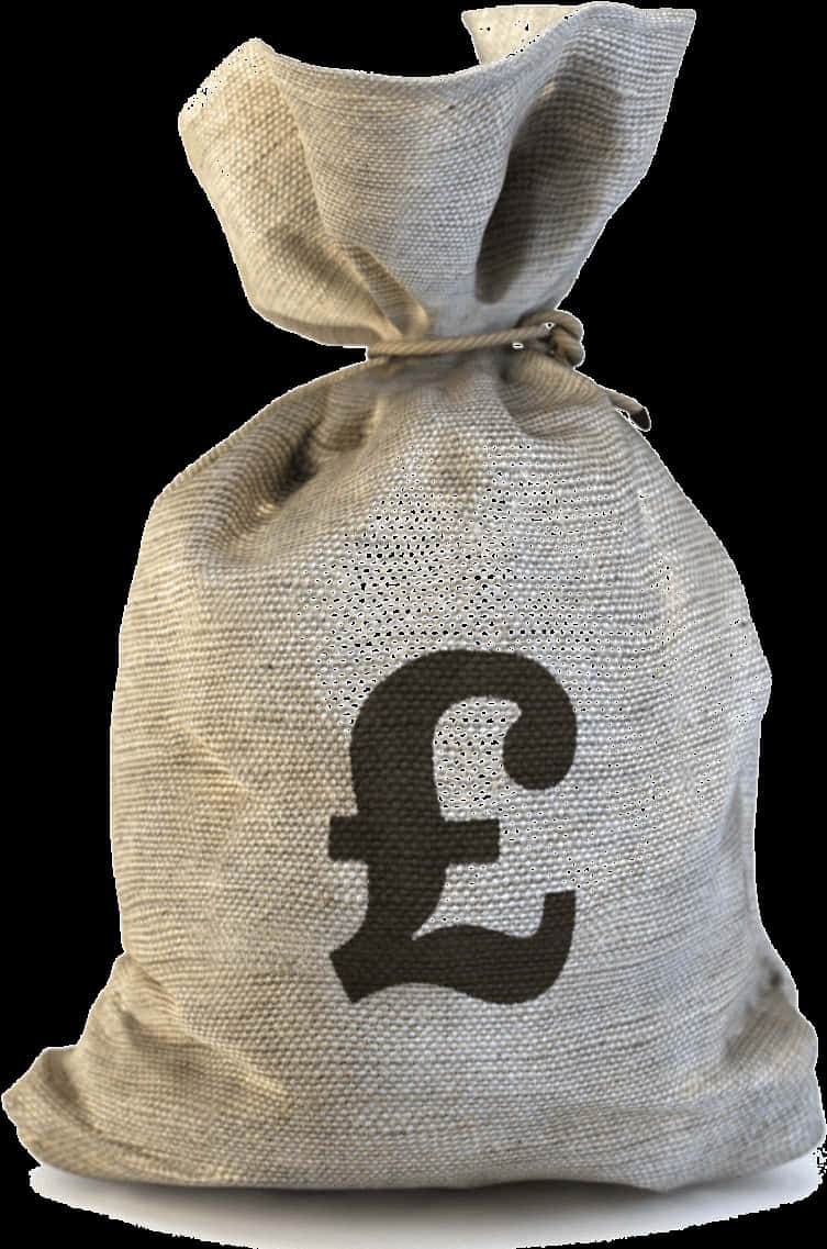 Pound Sterling Money Bag PNG with transparent background