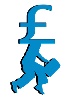 Pound Symbol Businessman Silhouette PNG with transparent background