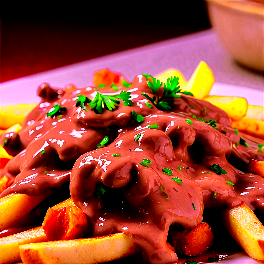 Poutine With Stroganoff Sauce Png Gkv