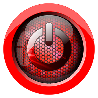 Power Button Icon Red Background