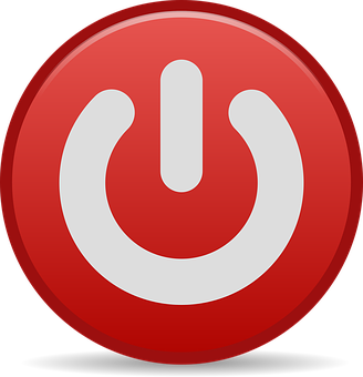 Power Button Icon Red Background