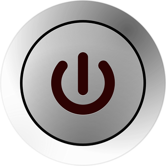 Power Symbol Button Graphic PNG with transparent background
