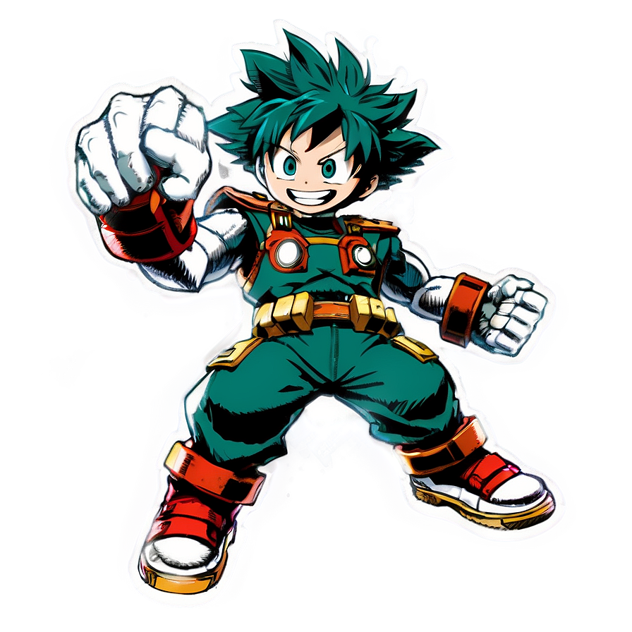 Powered Up Deku PNG qmj34 PNG with transparent background
