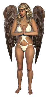 Praying Angel Artwork PNG with transparent background