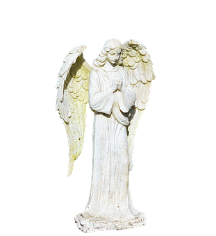 Praying Angel Statuette PNG with transparent background