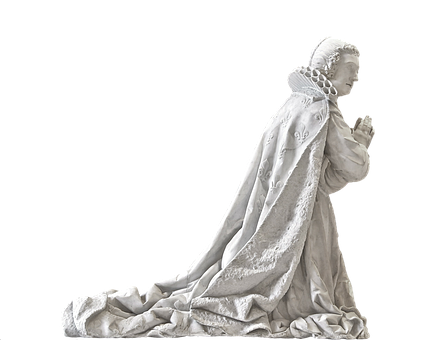 Praying Figure Statue Sculpture PNG with transparent background