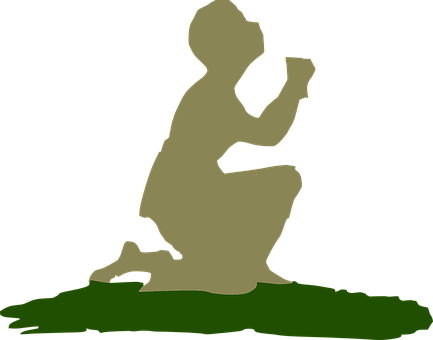 Praying Silhouette PNG with transparent background