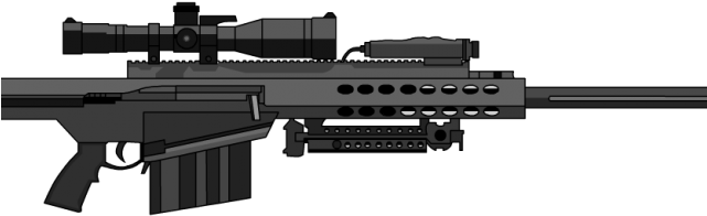 Drawn Snipers Sniper Rifle - Barrett 50 Cal Png, Transparent Png PNG with transparent background