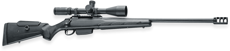 Tikka T3 Tac Bolt Action Sniper Rifle Shown With Rifle - Bolt Action Rifle Scope Muzzle Break, HD Png Download PNG with transparent background