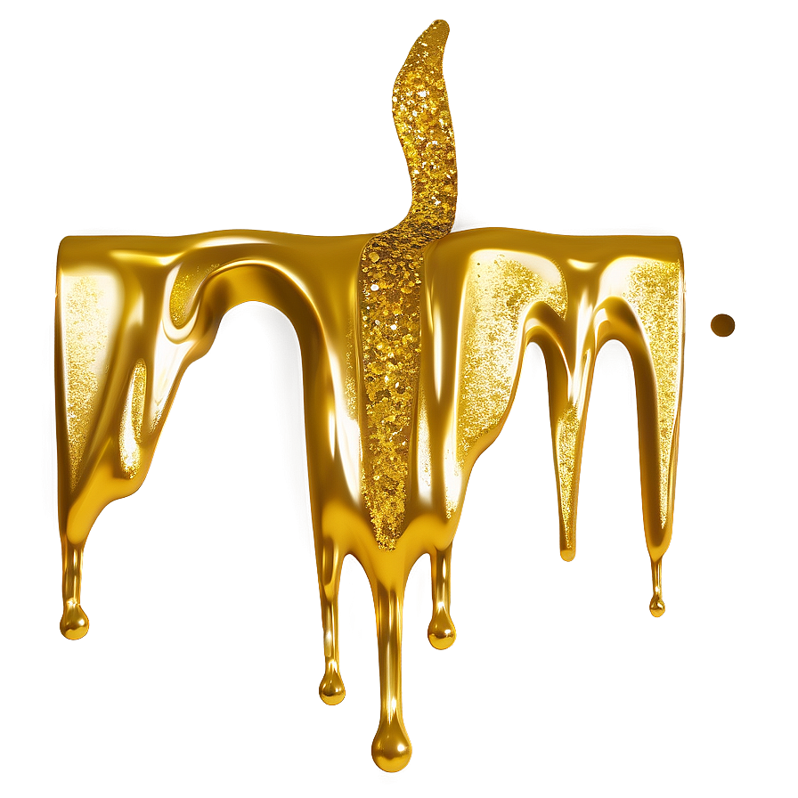 Premium Gold Glitter Drip Png Vyq15