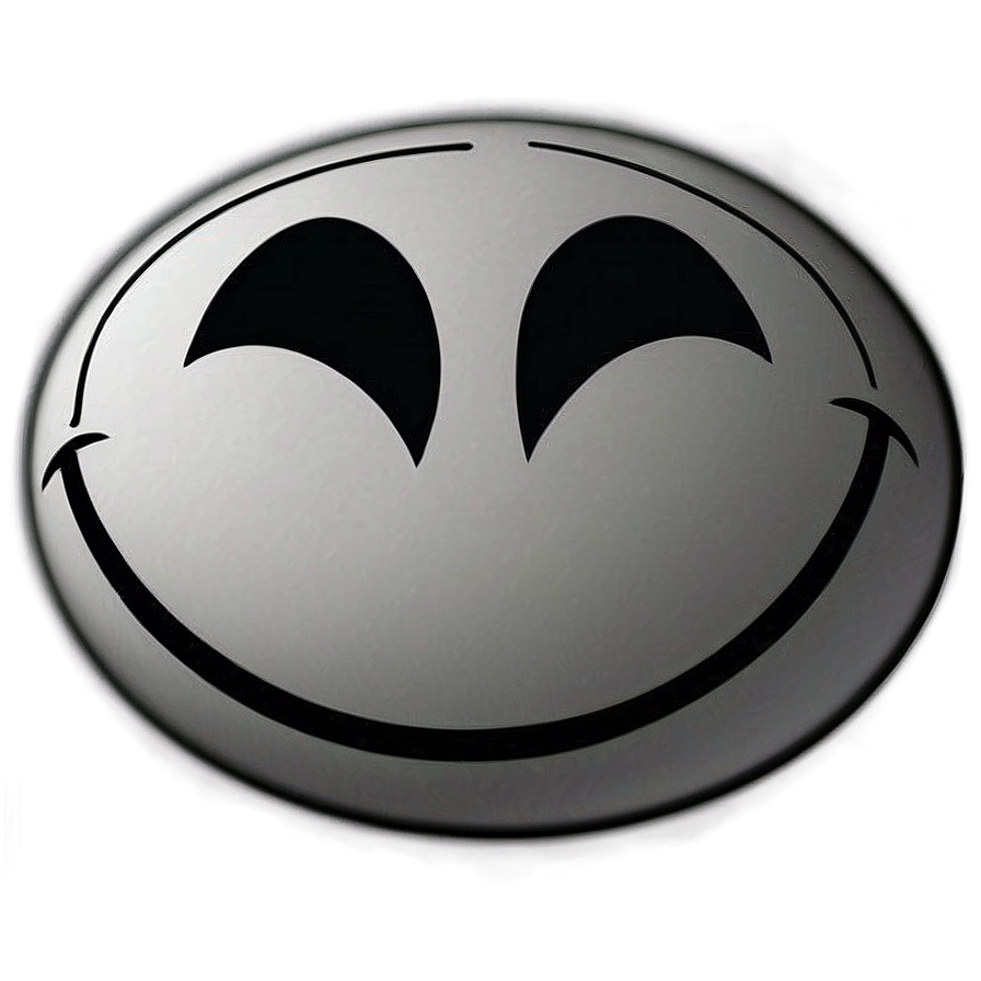 Preppy Smiley Face In Monochrome Png 71