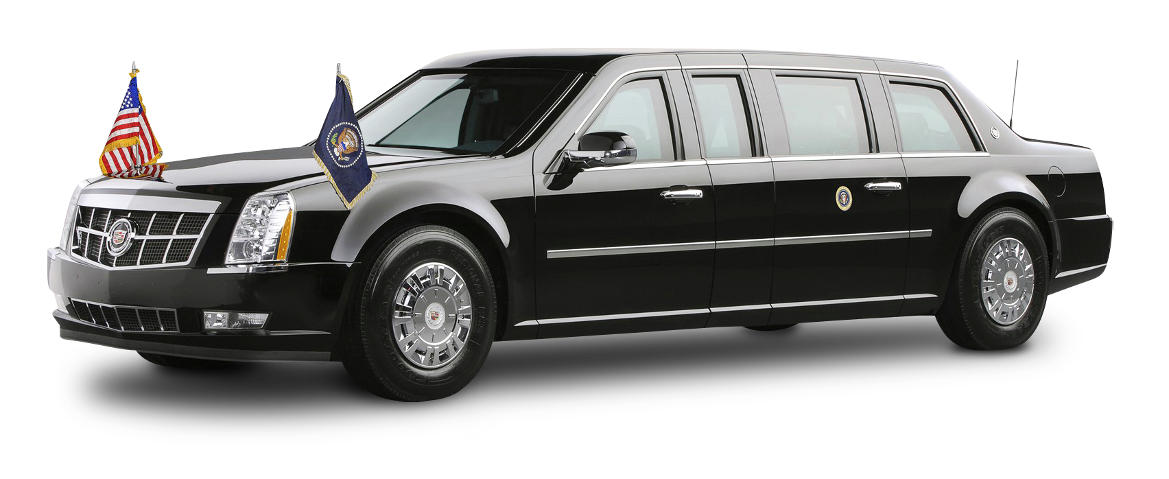 Presidential Cadillac Limousine PNG with transparent background