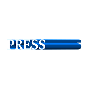 Press Logo Blueon Black PNG with transparent background