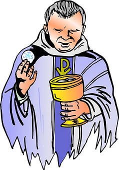 Priest Holding Communion Elements PNG with transparent background
