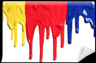 Primary Color Paint Drips PNG with transparent background