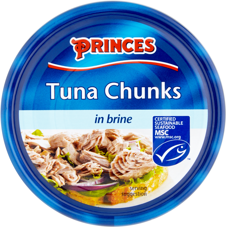 Princes Tuna Chunks Brine Can Top View