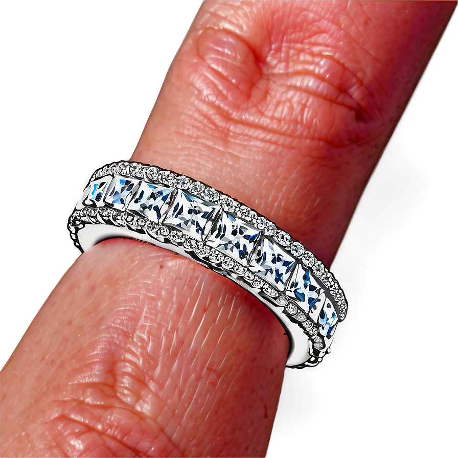 Princess Cut Rings Png 06122024