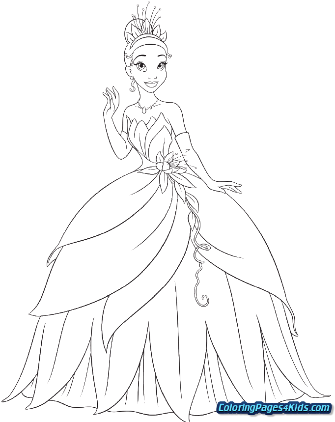 Princess Tiana Coloring Page