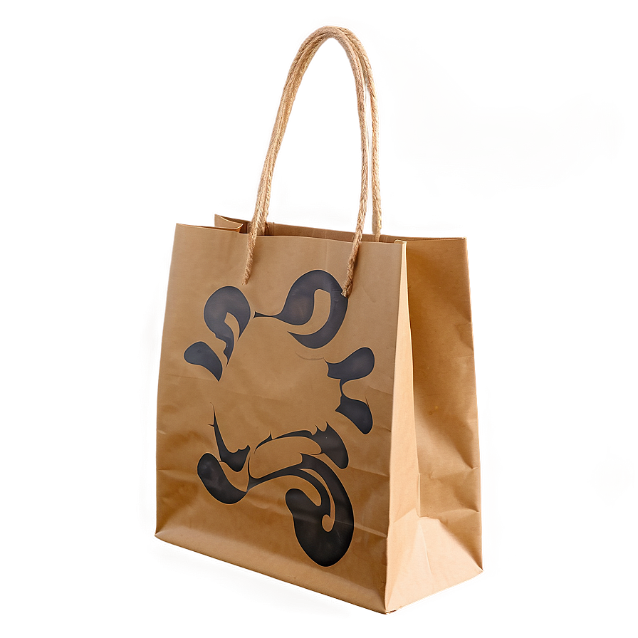 Printed Brown Paper Bag Png 06282024