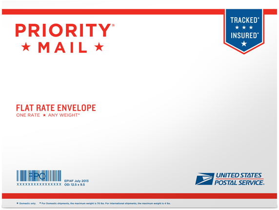 Priority Mail Flat Rate Envelope PNG image with a transparent background, free high-resolution download