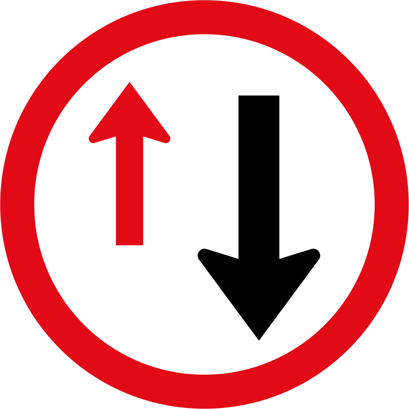 Priority Road Sign Red Circle