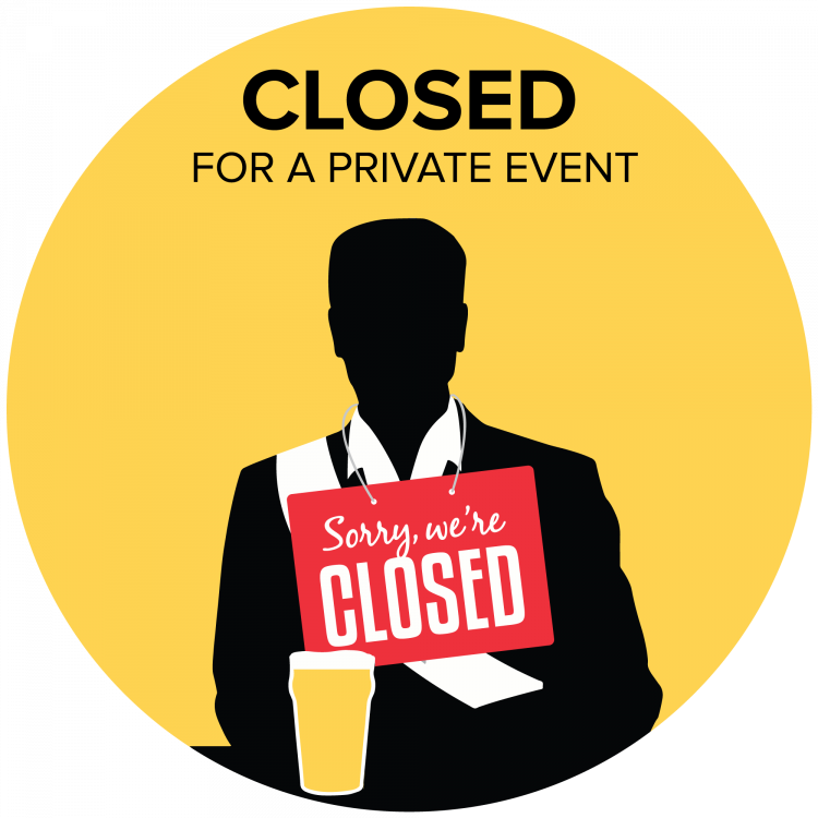 Private Event Closed Sign