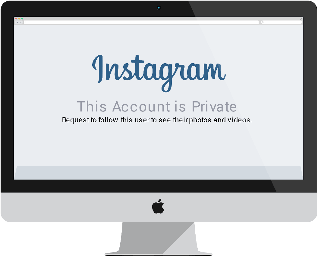 Private Instagram Account Notification PNG with transparent background