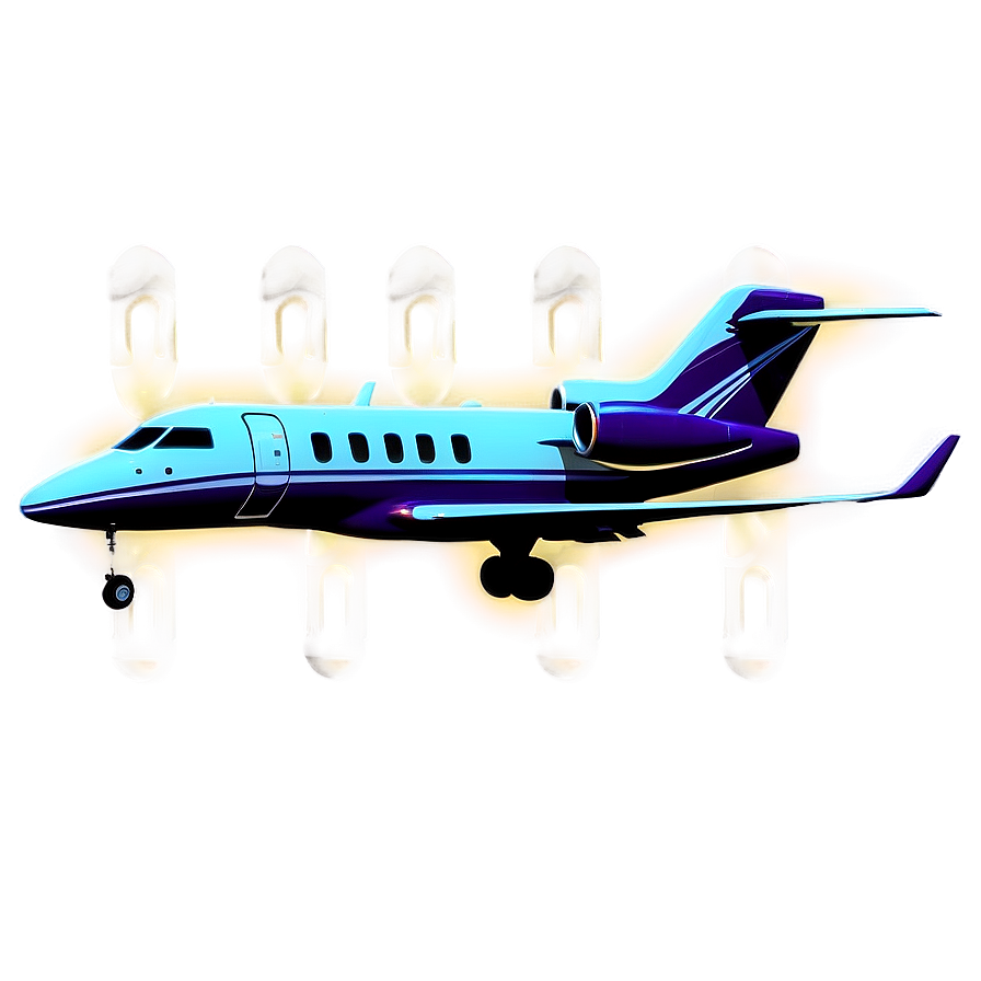 Private Jet At Night Png Fbg