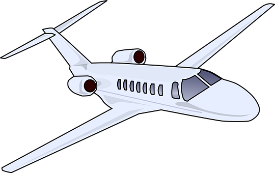 Private Jet Vector Illustration PNG with transparent background