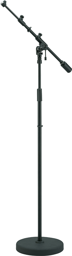 Round Base Telescoping Boom Stand Ms756rbk - Mic Stand With Mic, HD Png Download PNG with transparent background