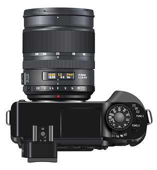 Professional Camera Top View PNG with transparent background